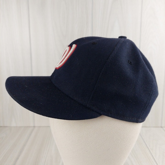 Vintage Washington Nationals New Era Fitted Hat Cap 7 Made In USA‎ Blue - Picture 4 of 7